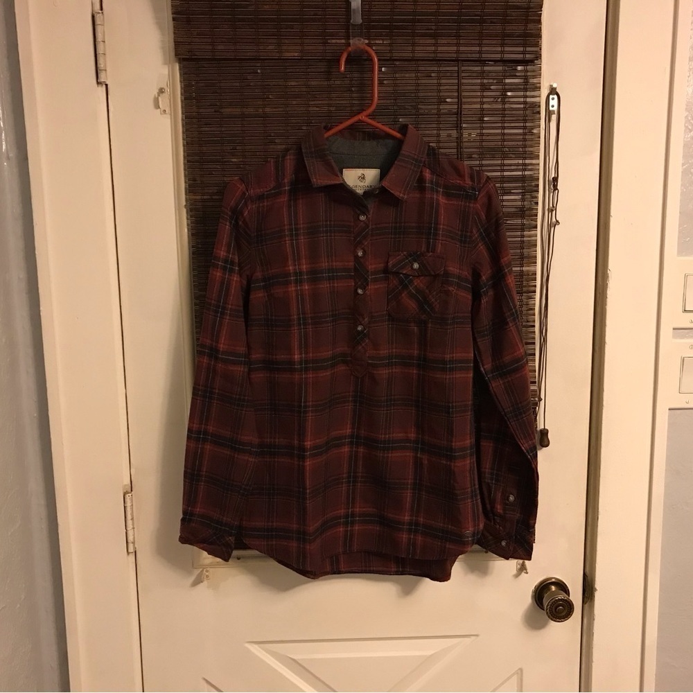 Legendary Whitetails Flannel Three Button Tunic Top